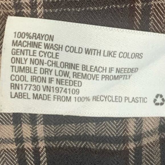 Knox Rose Baby Doll Dress S  Brown Plaid Prairie Schoolgirl Ruffle Hem Academia - Picture 6 of 6